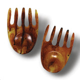 Urban Attitude SHELLY Salad Hands Servers Length 14cm, Width 9.3cm - Burnt Amber