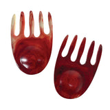Urban Attitude SHELLY Salad Hands Servers Length 14cm, Width 9.3cm - Berry Red