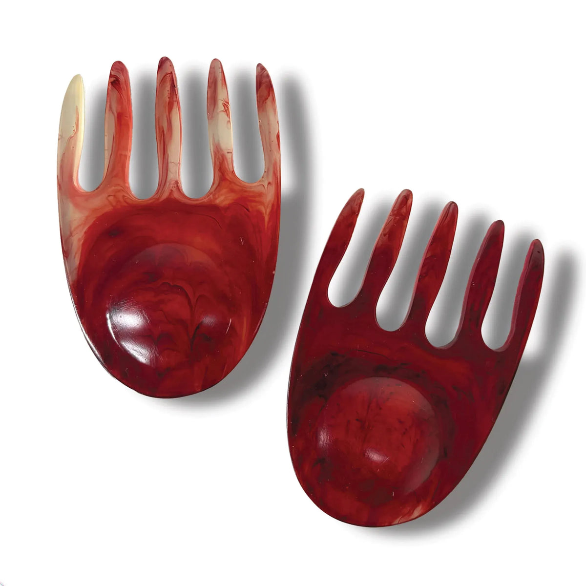 Urban Attitude SHELLY Salad Hands Servers Length 14cm, Width 9.3cm - Berry Red