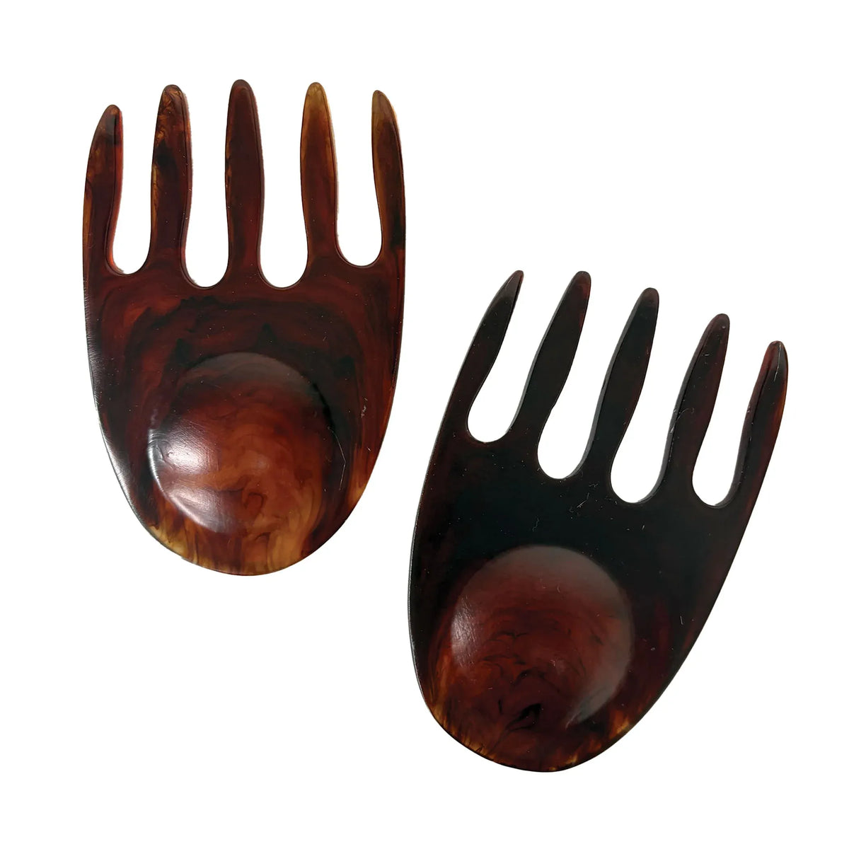 Urban Attitude SHELLY Salad Hands Servers Length 14cm, Width 9.3cm - Dark Cocoa
