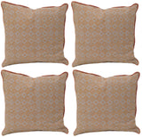 Pack of 4 Azuk Orange & Grey Cushion Covers 50cm x 50cm