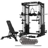 CORTEX SM-25 6-In-1 Power Rack with Smith & Cable Machine + BN-9 Bench + 100kg Standard Tri-Grip Weights Package