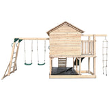Lifespan Kids Kingston Cubby House Swing Set with 2.2m Green Slide