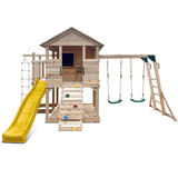 Lifespan Kids Kingston Cubby House Swing Set with 2.2m Yellow Slide