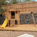 Lifespan Kids Kingston Cubby House Swing Set with 2.2m Yellow Slide