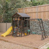 Lifespan Kids Kingston Cubby House Swing Set with 2.2m Yellow Slide