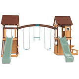 Lifespan Kids Armadale Swing Set & Play Centre with Two 2.2m Slide (Pastel Green)