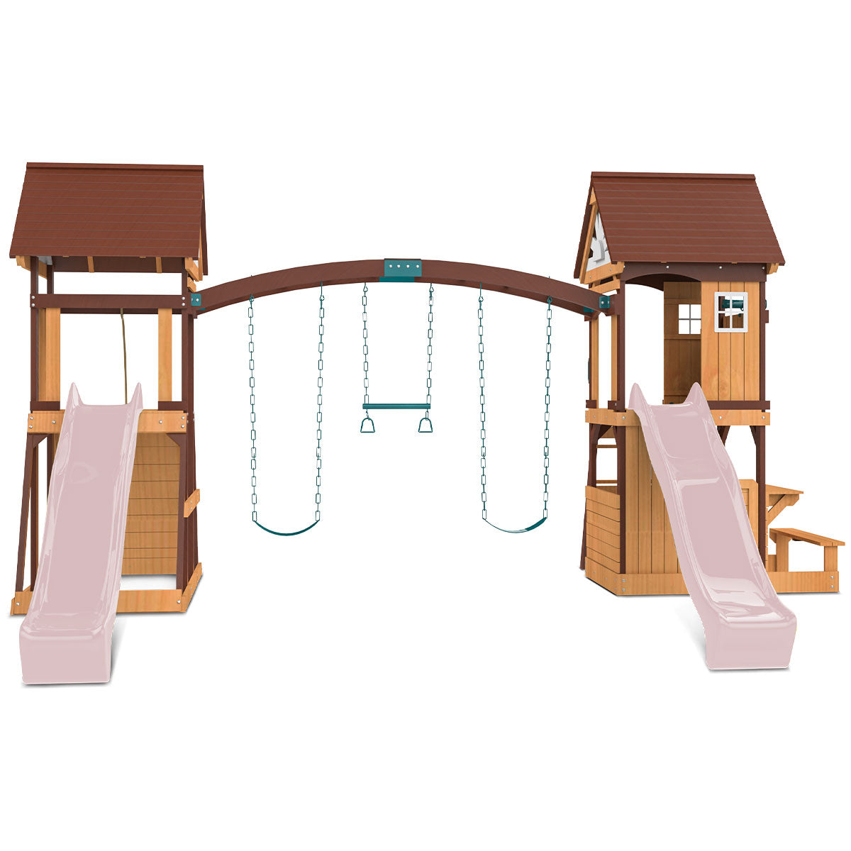 Lifespan Kids Armadale Swing Set & Play Centre with Two 2.2m Slide (Pastel Pink)