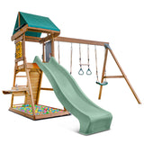 Lifespan Kids Birmingham Swing Set & Play Centre with 2.2m Slide (Pastel Green)
