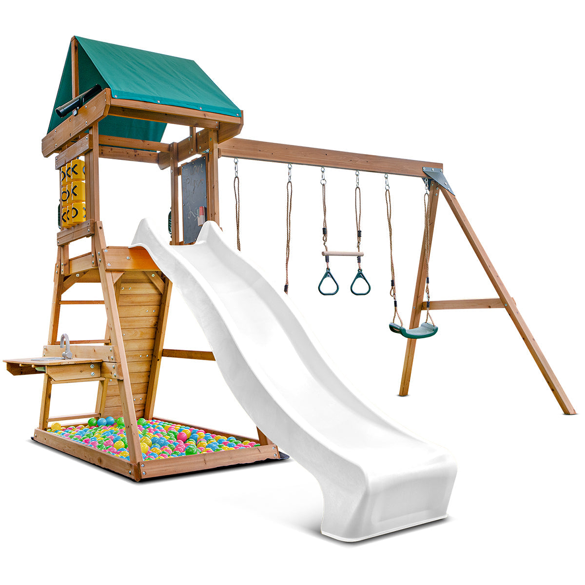 Lifespan Kids Birmingham Swing Set & Play Centre with 2.2m Slide (White)