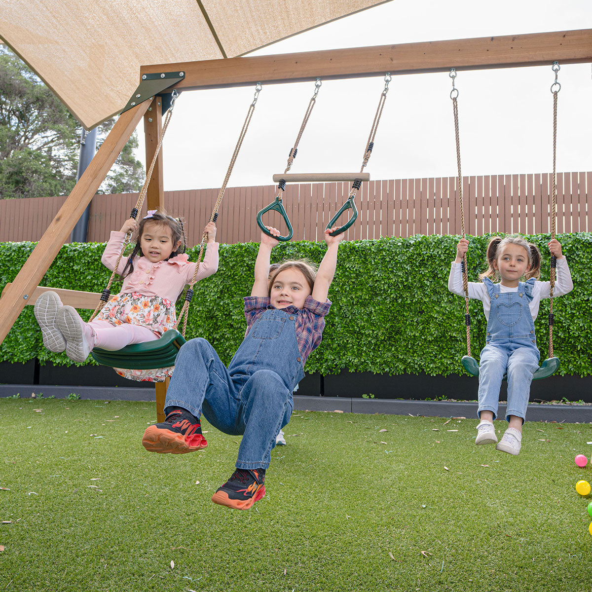 Lifespan Kids Carindale Swing Set & Play Centre with 2.2m Slide (Pastel Green)