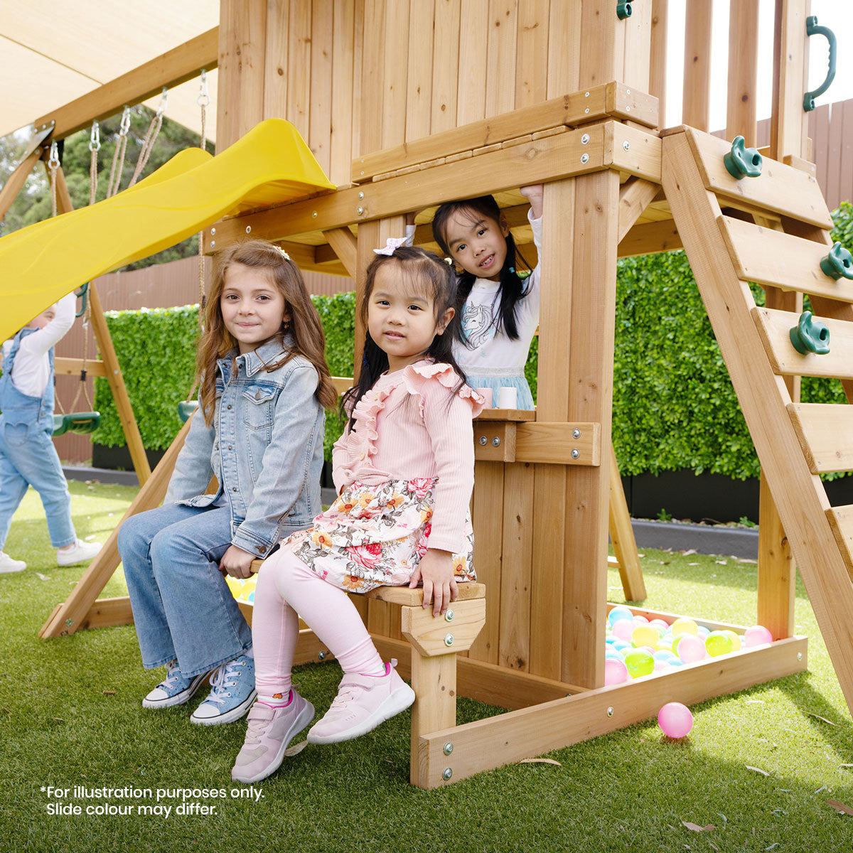 Lifespan Kids Carindale Swing Set & Play Centre with 2.2m Slide (Pastel Green)