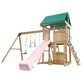 Lifespan Kids Carindale Swing Set & Play Centre with 2.2m Slide (Pastel Pink)