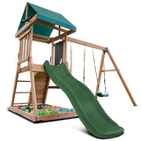 Lifespan Kids Greenvale Swing Set & Play Centre with 1.8m Slide (Green)