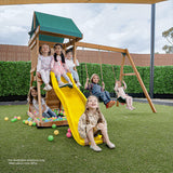 Lifespan Kids Greenvale Swing Set & Play Centre with 1.8m Slide (Green)