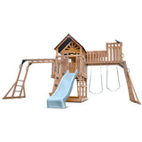 Lifespan Kids Kensington Swing Set, Monkey Bars & Play Centre with 2.2m Slide (Pastel Blue)