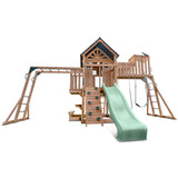 Lifespan Kids Kensington Swing Set, Monkey Bars & Play Centre with 2.2m Slide (Pastel Green)