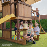 Lifespan Kids Meer Brook Swing Set, Monkey Bars & Play Centre with 2.2m Slide (Pastel Pink)