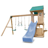 Lifespan Kids Montrose Swing Set & Play Centre with 2.2m Slide (Pastel Blue)