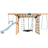 Lifespan Kids Orangutan Monkey Bars Jungle Gym Climbing Frame with 2.2m Slide (Pastel Blue)