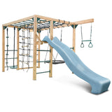 Lifespan Kids Orangutan Monkey Bars Jungle Gym Climbing Frame with 2.2m Slide (Pastel Blue)