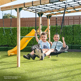 Lifespan Kids Orangutan Monkey Bars Jungle Gym Climbing Frame with 2.2m Slide (Pastel Green)