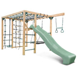 Lifespan Kids Orangutan Monkey Bars Jungle Gym Climbing Frame with 2.2m Slide (Pastel Green)