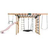 Lifespan Kids Orangutan Monkey Bars Jungle Gym Climbing Frame with 2.2m Slide (Pastel Pink)