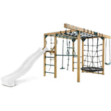 Lifespan Kids Orangutan Monkey Bars Jungle Gym Climbing Frame with 2.2m Slide (White)