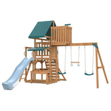 Lifespan Kids Walton Swing Set, Monkey Bars & Play Centre with 2.2m Slide (Pastel Blue)