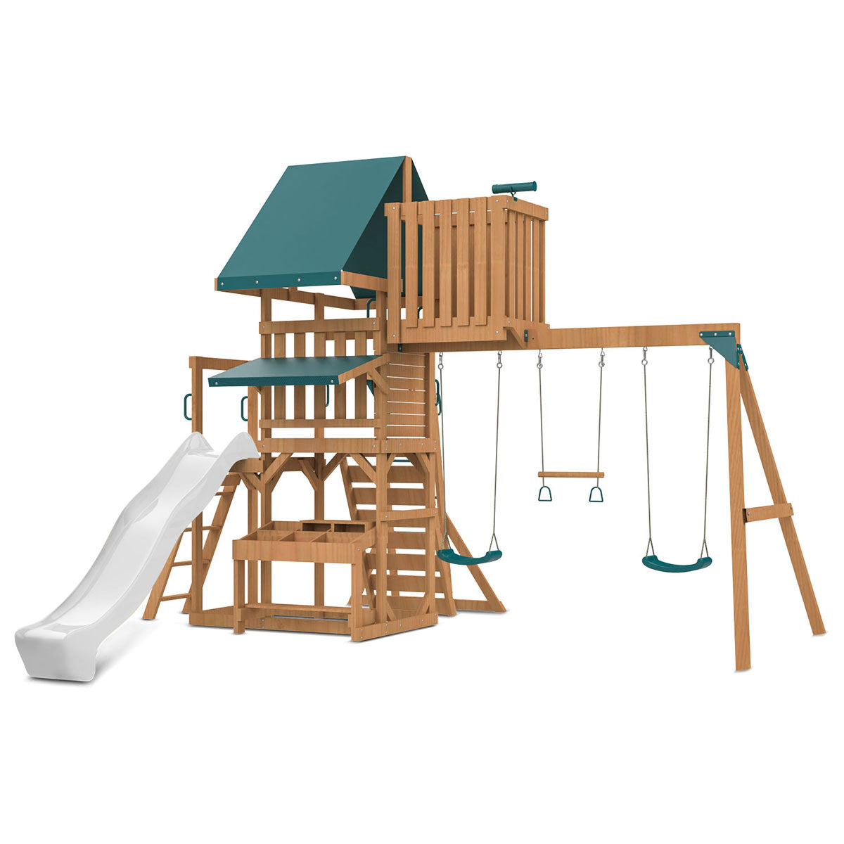 Lifespan Kids Walton Swing Set, Monkey Bars & Play Centre with 2.2m Slide (White)
