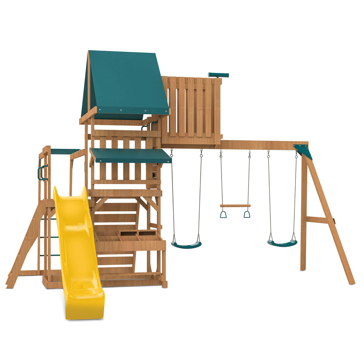 Lifespan Kids Walton Swing Set, Monkey Bars & Play Centre with 2.2m Slide (Yellow)