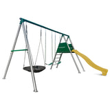 Lifespan Kids Europa Commercial Grade Steel Swing Set with Climb & 2.2m Slide (Yellow)