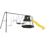 Lifespan Kids Pallas Play Tower with Metal Swing Set in Yellow Slide