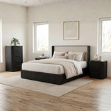 Bedroom Suite 4 Pcs In Black Colour with Tallboy