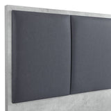 King 4 Pcs Bedroom Suite with Dresser Fabric Combination of Black & Cement Colour