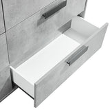 King 4 Pcs Bedroom Suite with Dresser Fabric Combination of Black & Cement Colour