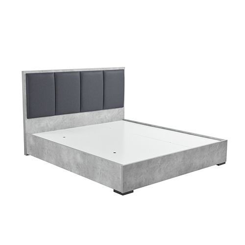 King 4 Pcs Bedroom Suite with Tallboy Fabric Combination of Black & Cement Colour