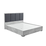King 5 Pcs Bedroom Suite Fabric Combination of Black & Cement Colour