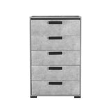 King 5 Pcs Bedroom Suite Fabric Combination of Black & Cement Colour