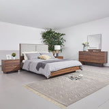 4 Pcs King Bedroom Suite with Dresser in Fabric LED Light