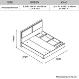 4 Pcs King Bedroom Suite with Dresser in Fabric LED Light
