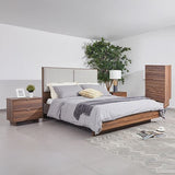 4 Pcs Queen Bedroom Suite with Tallboy in Fabric LED Light