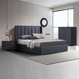 Gas Lift Bedroom Suite MDF Fabric in King Black