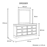 4 Pcs Bedroom Suite Solid MDF Queen White