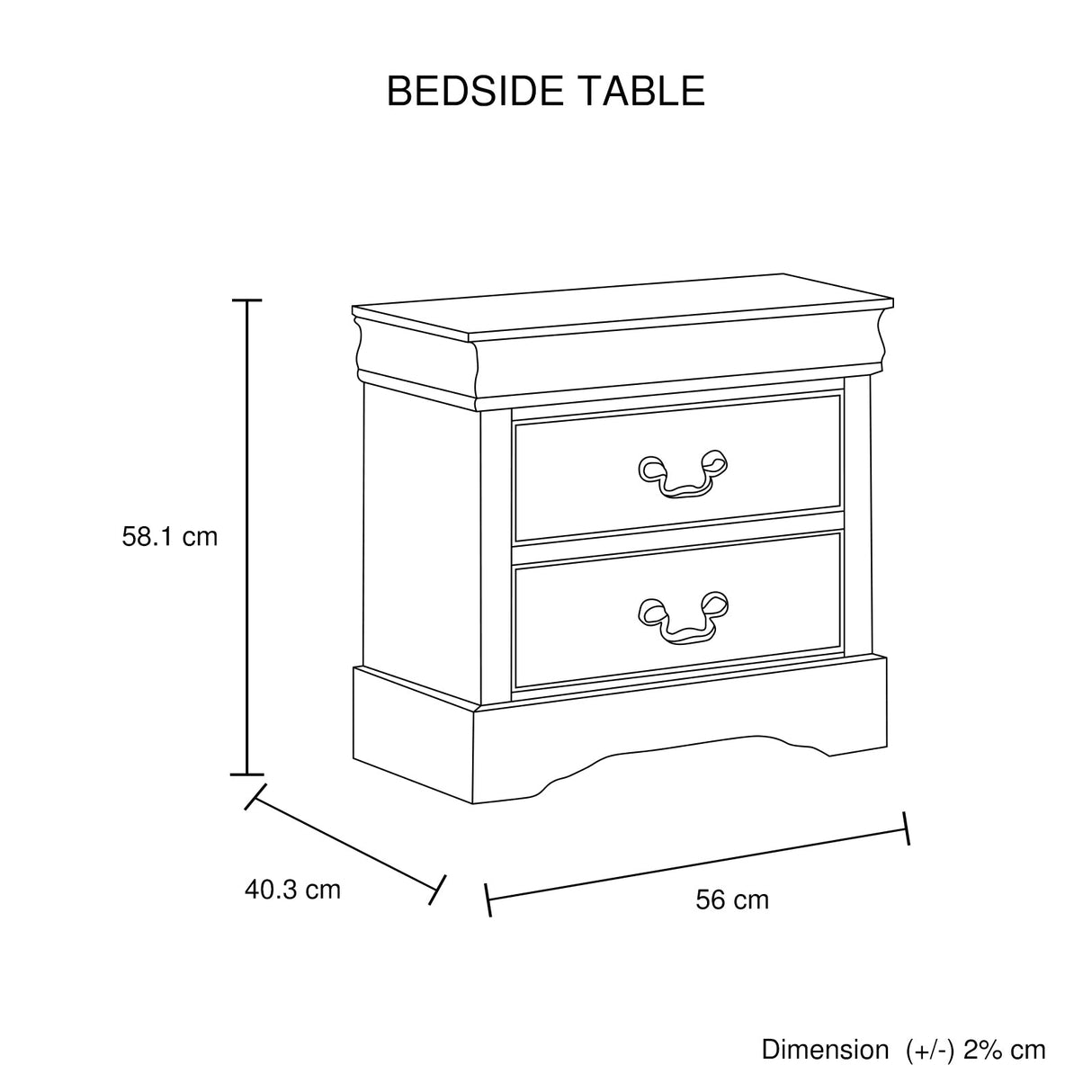 4 Pieces Bedroom Suite in Solid Wood & MDF King Size Grey Colour Bed, Bedside Table & Tallboy