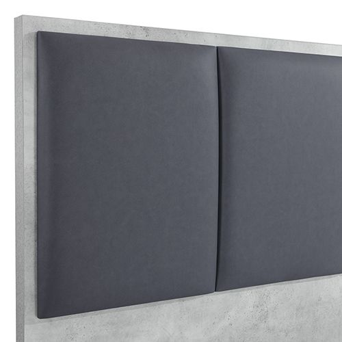 King Bed Frame Fabric Upholstery in Cement Colour