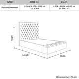 King Storage Bed Frame Fabric Upholstery Tufted Headboard