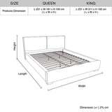 Louis Queen Bed Frame PU leather KD Slat in Wooden Legs