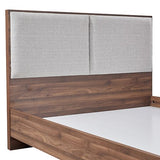 King Bed Frame with Melamine Finishing Fabric Upholstered Headboard LED Light
